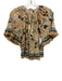 Ulla Johnson Size 4 beige, orange, green Cotton Blend Botanical Tie Detail Top beige, orange, green / 4