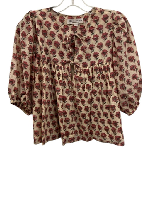 India Collection Emerson Fry Size XS/S Beige, Pink, Green Organic Cotton Top Beige, Pink, Green / XS/S