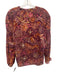 Ulla Johnson Size 4 Burgundy, Red, Yellow Cotton Blend Abstract Floral Top Burgundy, Red, Yellow / 4