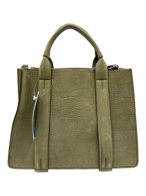 Theory Green Leather Top Handle Zip Crossbody Strap Inc. Bag Green / S