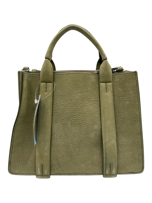 Theory Green Leather Top Handle Zip Crossbody Strap Inc. Bag Green / S