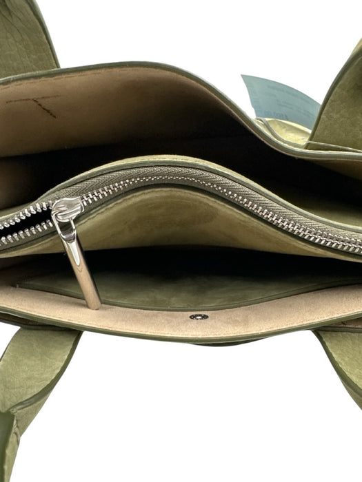 Theory Green Leather Top Handle Zip Crossbody Strap Inc. Bag Green / S