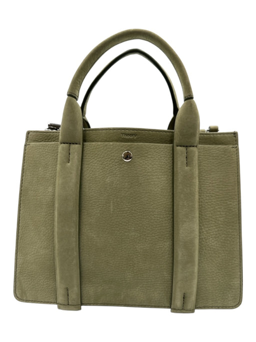 Theory Green Leather Top Handle Zip Crossbody Strap Inc. Bag Green / S