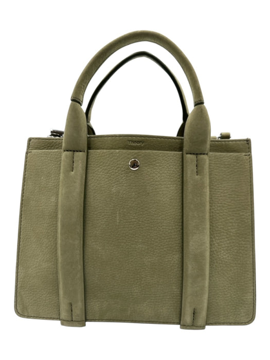 Theory Green Leather Top Handle Zip Crossbody Strap Inc. Bag Green / S