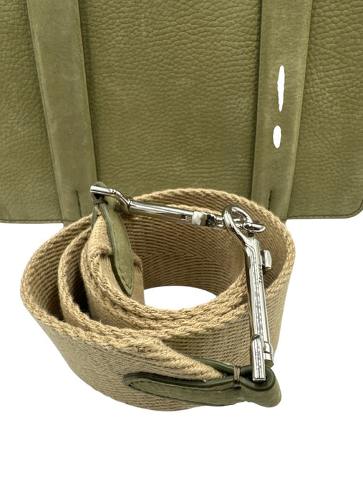 Theory Green Leather Top Handle Zip Crossbody Strap Inc. Bag Green / S