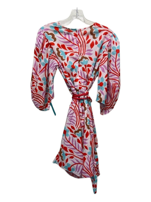 Rhode Size Medium White, Red & Purple Organic Cotton 1/2 Balloon Sleeve Dress White, Red & Purple / Medium