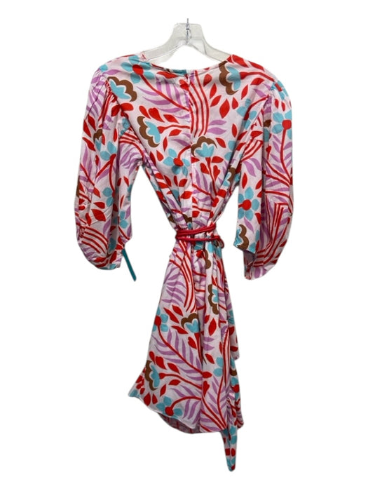 Rhode Size Medium White, Red & Purple Organic Cotton 1/2 Balloon Sleeve Dress White, Red & Purple / Medium