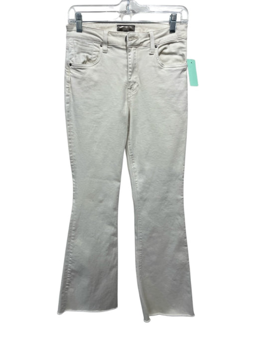 Kut From The Kloth Size 2 Cream White Cotton Blend Denim High Rise Flare Jeans Cream White / 2
