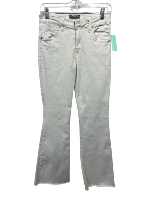 Kut From The Kloth Size 2 Cream White Cotton Blend Denim High Rise Flare Jeans Cream White / 2