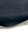 Reiss Silver Tone Polyester Metallic Beaded Flap Clutch Bag Silver Tone