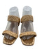 Le Mogador Shoe Size 38 Beige Raffia & Leather Woven Block Heel Mule Sandals Beige / 38