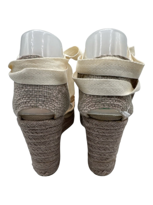 Castaner Shoe Size 37 Taupe Beige Canvas Upper Platform Lace Up Ankle Espadrille Taupe Beige / 37