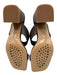 Pedro Garcia Shoe Size 38 Taupe Brown Leather Upper Two Strap Block Heel Sandals Taupe Brown / 38
