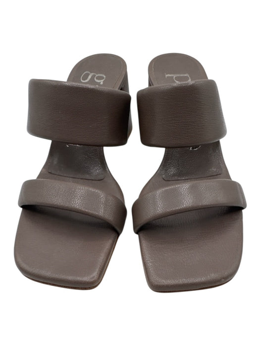 Pedro Garcia Shoe Size 38 Taupe Brown Leather Upper Two Strap Block Heel Sandals Taupe Brown / 38