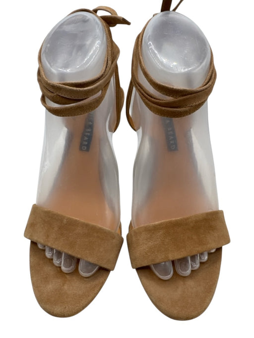 Veronica Beard Shoe Size 38 Tan Brown Leather Upper Suede Lace Up Ankle Sandals Tan Brown / 38