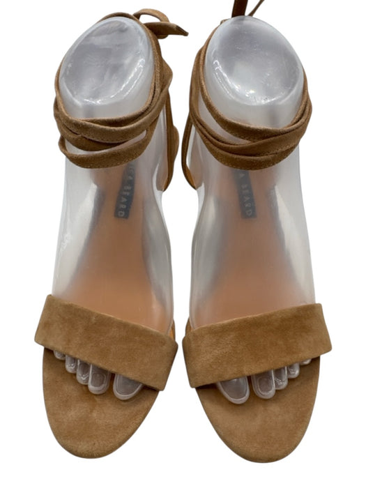 Veronica Beard Shoe Size 38 Tan Brown Leather Upper Suede Lace Up Ankle Sandals Tan Brown / 38