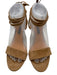 Veronica Beard Shoe Size 38 Tan Brown Leather Upper Suede Lace Up Ankle Sandals Tan Brown / 38