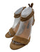 Veronica Beard Shoe Size 38 Tan Brown Leather Upper Suede Lace Up Ankle Sandals Tan Brown / 38