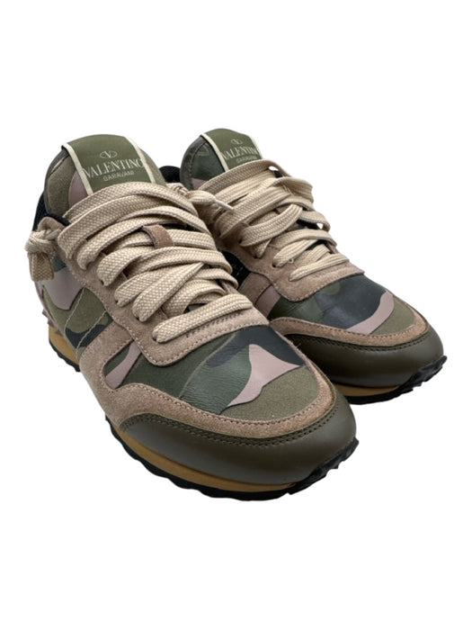 Valentino Garavani Shoe Size 37.5 Beige & Green textile upper Camo Sneakers Beige & Green / 37.5