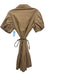 KLEID Size S Khaki Tan Cotton Blend Button Down Short Sleeve Above Knee Dress Khaki Tan / S
