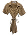 KLEID Size S Khaki Tan Cotton Blend Button Down Short Sleeve Above Knee Dress Khaki Tan / S