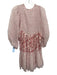 Daughters of India Size XS Red & White Cotton Block Printed Floral Mini Dress Red & White / XS