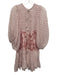 Daughters of India Size XS Red & White Cotton Block Printed Floral Mini Dress Red & White / XS