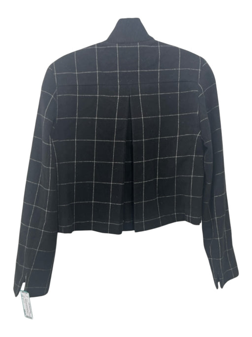 Akris Punto Size 2 Black & White Wool & Elastane Windowpane Plaid Cropped Jacket Black & White / 2