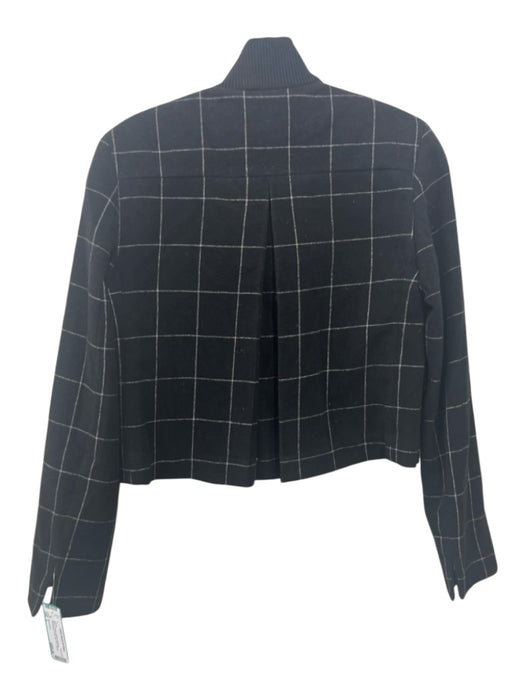 Akris Punto Size 2 Black & White Wool & Elastane Windowpane Plaid Cropped Jacket Black & White / 2