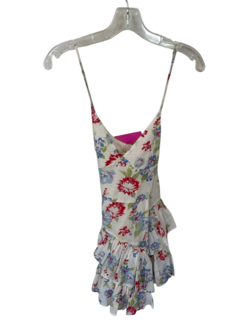 Loveshackfancy Size 4 Red, White & Blue Cotton Spaghetti Strap Flowers Dress Red, White & Blue / 4