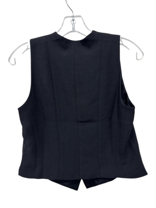 Spanx Size XS Black Polyester Flap Pockets Buttons V Neck Vest Black / XS