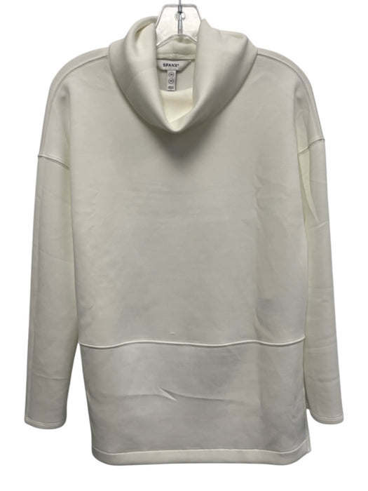 Spanx Size XS White Modal Blend Long Sleeve Chimney Neck Side Slit Sweater White / XS