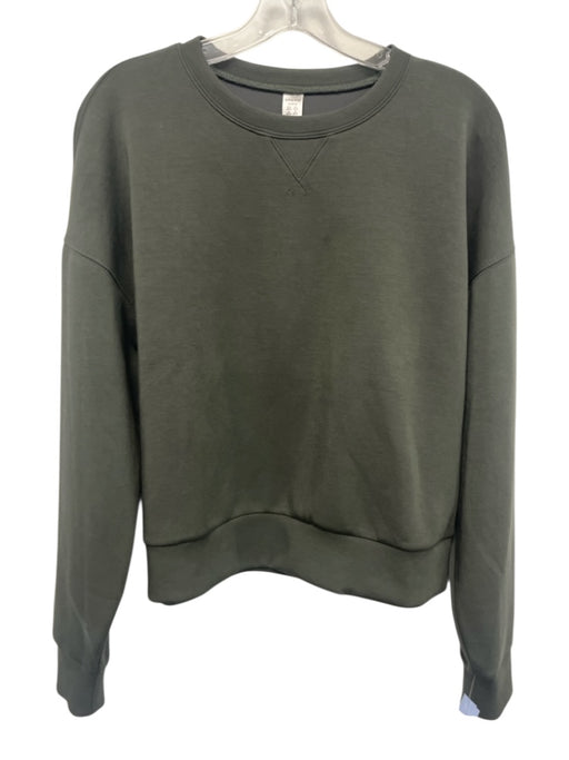 Spanx Size Medium Gray Green Modal Blend Long Sleeve Crew Neck Pull Over Sweater Gray Green / Medium