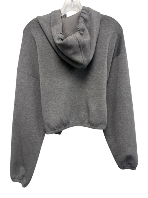 Spanx Size Medium Gray Long Sleeve Heathered Hood Elastic Waist Sweater Gray / Medium