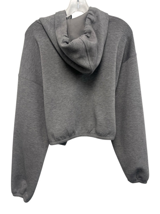 Spanx Size Medium Gray Long Sleeve Heathered Hood Elastic Waist Sweater Gray / Medium