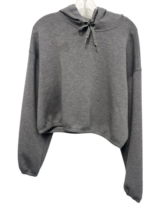 Spanx Size Medium Gray Long Sleeve Heathered Hood Elastic Waist Sweater Gray / Medium