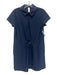 Spanx Size XS Navy Blue Nylon Blend Short Sleeve Drawstring Waist Pockets Dress Navy Blue / XS