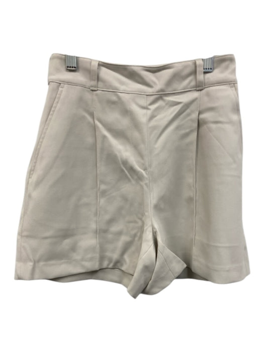 Spanx Size XS Ivory White Polyester Blend High Rise Pleated Elastic Waist Shorts Ivory White / XS