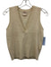 Kerisma Size Small Cream White Viscose Blend Sleeveless Ribbed V Neck Sweater Cream White / Small