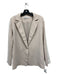 Amanda Uprichard Size Small Tan & White Polyester Side Stripe Blazer Jacket Tan & White / Small