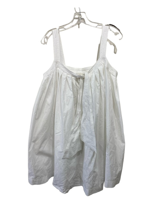 Cleobella Size M White Cotton Square Neck Sleeveless Mini Tie Neck Dress White / M