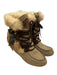 Pajar Shoe Size 38 Brown & Beige Cowhide Ponyhair Almond Toe Laces Fox Fur Boots Brown & Beige / 38