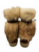 Pajar Shoe Size 38 Brown & Beige Cowhide Ponyhair Almond Toe Laces Fox Fur Boots Brown & Beige / 38