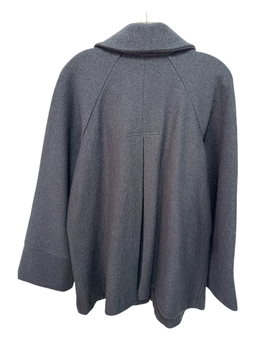 Sandro Size PL Navy Blue Boiled Wool Collared Flap Pockets Button Down Jacket Navy Blue / PL