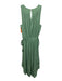 Ramy Brook Size M Light Green Polyester Sleeveless V Neck Drawstring Waist Dress Light Green / M