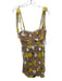 For Love & Lemons Size S Beige, Yellow & White Polyester Sheer Overlay Dress Beige, Yellow & White / S