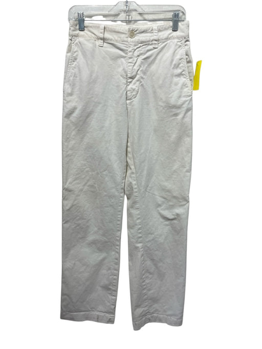 Nili Lotan Size 0 Cream White Cotton Blend High Waist Button & Zip Fly Pants Cream White / 0
