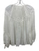 Spell Size XS White Cotton & Viscose Long Sleeve Button Front Pleat Detail Top White / XS