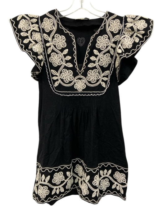 Sea New York Size S Black & White Cotton & Linen Cap Sleeve V Neck Mini Dress Black & White / S