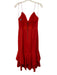 Alice & Olivia Size 6 Red Polyester Spaghetti Strap Tiered Midi High Low Dress Red / 6